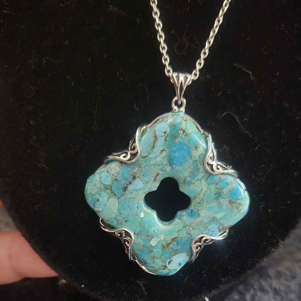 Sterling Silver and Turquoise Pendant Necklace